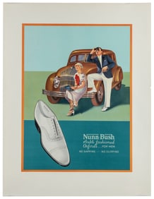 Pair of Nunn-Bush “Ankle Fashioned Oxfords” Shoe Paper Adve...