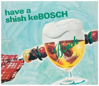 Two Beer Advertising Posters. Circa 1970s. Including Bosch ...