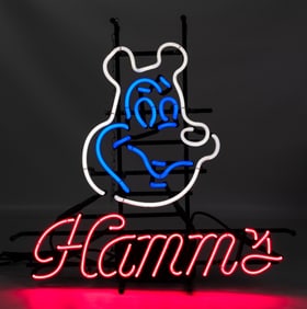 Hamm’s Beer Neon Sign. Spring Grove, IL: Actown, ca. 1980s....