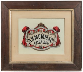 G.H. Mumm & Co “Extra Dry” Advertising Sign. Circa 1900s. E...