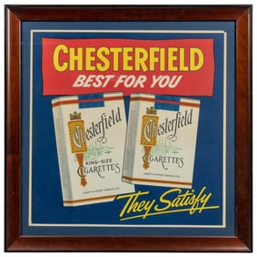 Chesterfield “Best for You / They Satisfy” Advertising Sign...
