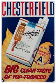 Chesterfield “Big Clean Taste of Top-Tobacco” Embossed Tin ...