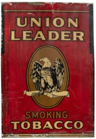 Union Leader Smoking Tobacco Tin Sign. P. Lorillard Co., ca...