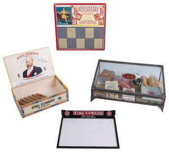 Collection of Tobacco Related Items. Mid-20th century. Incl...: Collection of Tobacco Related Items. Mid-20th century. Including 12 Full Cigarette Packs: Camel, Chesterfield, Lucky Strike, Old Gold, Pall Mall, Philip Morris & Co. Ltd. (with a tin), and Raleigh; Lu