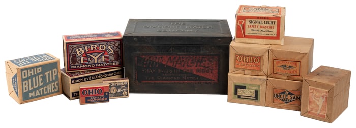 Group of Twelve Match Related Items. Circa mid-20th century...