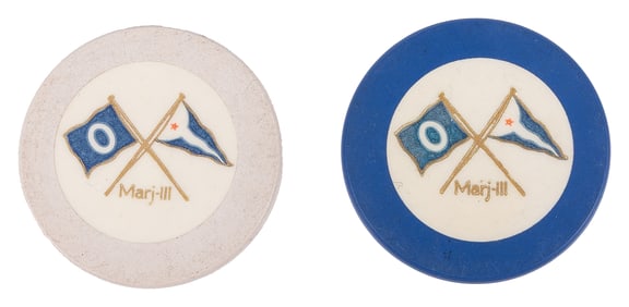 Chicago Yacht J.H.O. / Marj-III Crest & Seal Chips (2). USP...