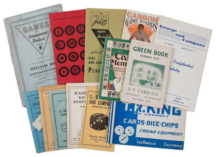 [CATALOGS]. Collection of 27 gambling supply catalogs, pric...: [CATALOGS]. Collection of 27 gambling supply catalogs, price lists, and booklets. American, early to mid-20th century. Gambling and casino supply catalogs from various dealers, including: Hill Bros.,