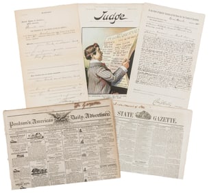 [GAMBLING & CRIME]. Group of 6 antique legal documents and ...