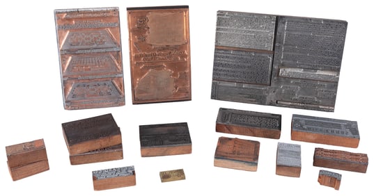 Group of 18 K.C. Card Co. catalog printing blocks. [Chicago...