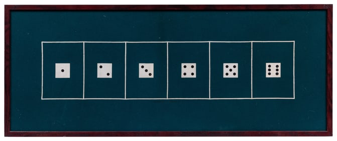 Dice Gambling Layout. Green felt gambling layout with paint...