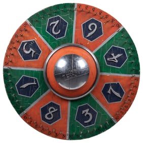 Spinning Gambling Wheel with 1930s Lincoln Zephyr Hubcap. G...