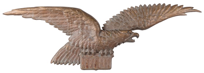 Cast Iron Eagle and Shield. American, ca. early/mid-20th ce...