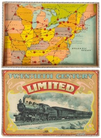 [RAILROADIANA]. Two Antique Parker Brothers Railroad Board ...