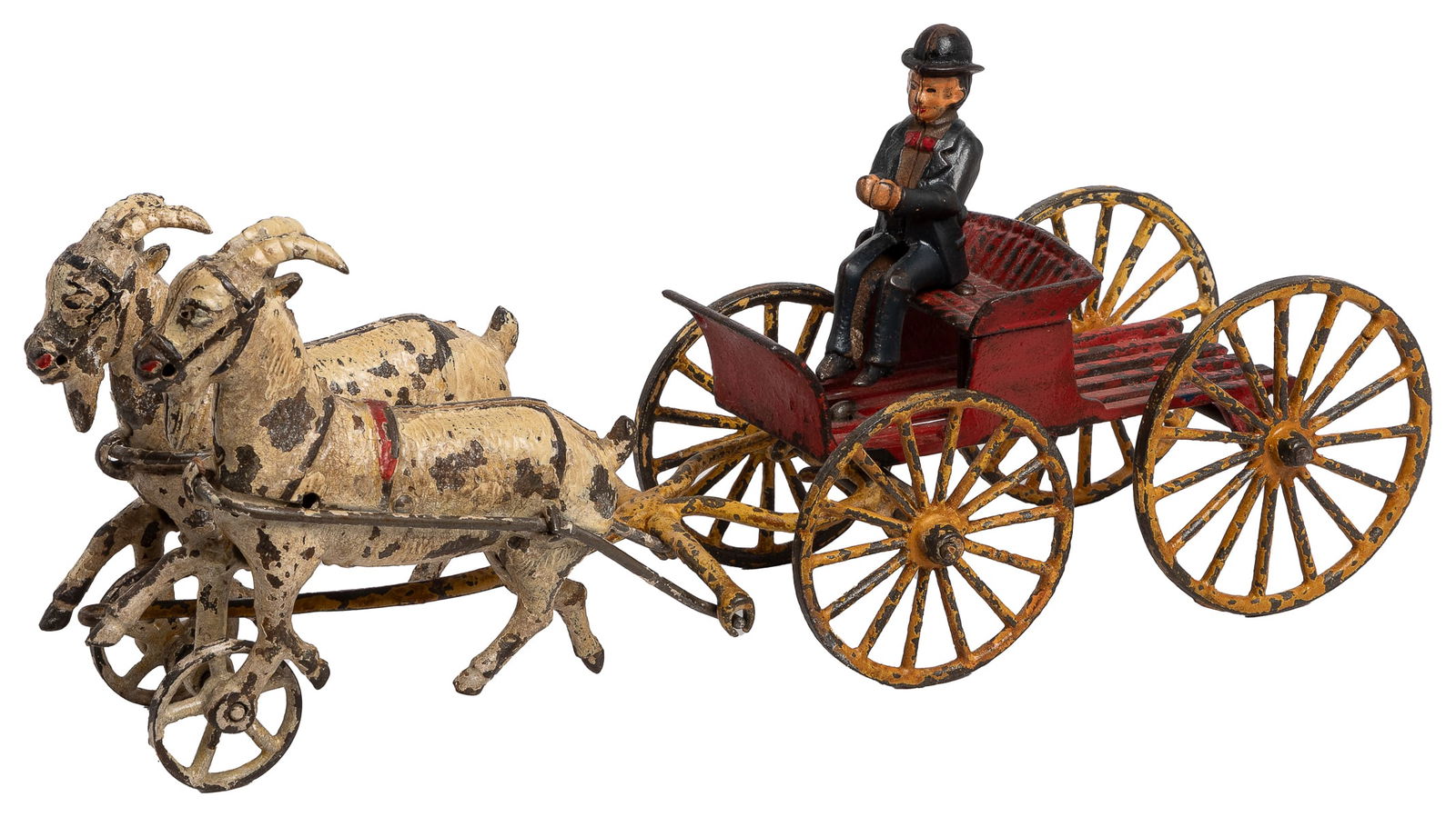 Double Goat Drawn Buckboard Cast Iron Toy. Toledo, OH: Harr... (1 of 1)