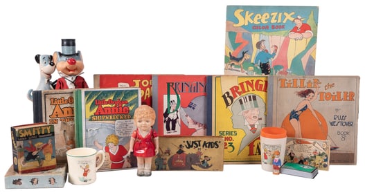 Collection of Platinum Age Comic Character Toys, Books, and...