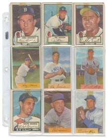 Binder of 1950s Topps and Bowman Baseball Cards. 117 cards,...