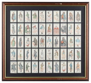 [CIGARETTE CARDS]. Group of 5 framed sets. Framed displays ...