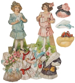 Two Die Cut Paper Dolls. O.W. Nelson: 1914. Similar dolls a...