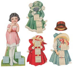 Four Swift’s Cut-Out Calendar Paper Dolls. Chicago, IL: Swi...
