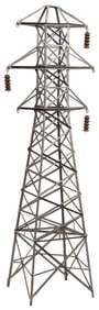 Miniature or Model Electricity Pylon. Metal and wood. Heigh...