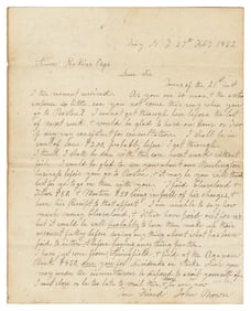 BROWN, John (1800-1859). Autograph Letter Signed to a Busin...