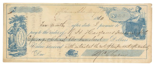 CLEBURNE, General Patrick (1828-1864). Autograph Promissory...