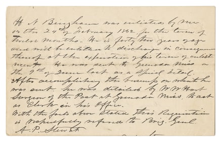 [CONFEDERACY]. Manuscript Document Signed by Confederate Ge...
