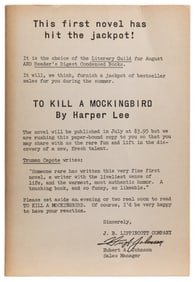 LEE, Harper (1926-2016). To Kill a Mockingbird. Philadelphi...