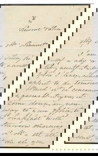 LINCOLN, Mary Todd [Wife of Abraham Lincoln (1818-1882)]. A...: LINCOLN, Mary Todd [Wife of Abraham Lincoln (1818-1882)]. Autograph Letter Signed. Brevoort House, [November 30th, no year given, but most likely ca. 1860s &#8211; 1870s]. Addressed &#8220;My Dear Mr.