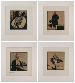 NICHOLSON, William (1872-1949). Group of Four Signed, Hand-...