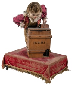 [AUTOMATON]. Packing a Crate. France, ca. 1860. Standing up...