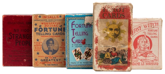 Five Tarot, Fortune-Telling, and Game Decks. Circa 1890s-19...