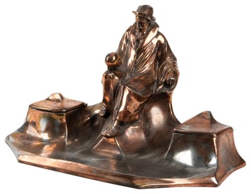 Memento Mori Inkwell. Germany: J.P. Kayser, ca. 1900s. Copp...