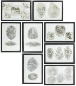 Group of 23 tattoo stencils. American, ca. 1980s-90s. 23 ac...