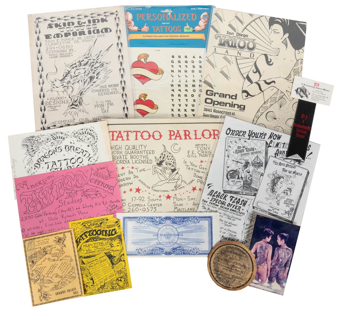 [TATTOO – EPHEMRA]. Collection of tattoo advertising and ep... (1 of 2)