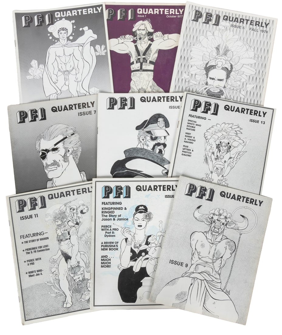 [BODY PIERCING]. The First 16 Issues of PFIQ (Piercing Fans...: [BODY PIERCING]. The First 16 Issues of PFIQ (Piercing Fans International Quarterly). [Los Angeles: Gauntlet Enterprises, 1977-1982]. 4to issues. The first 14 issues illustrated in black and white, is
