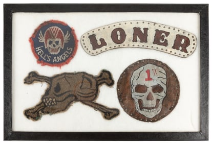 Four Motorcycle Club patches. Leather and fabric patches, i...