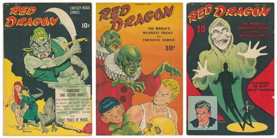 Red Dragon. Group of 3 comics. Street & Smith, 1948. Includ...