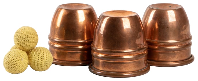 Paul Fox Copper Cups and Balls. Circa 1970s. Set of three c...