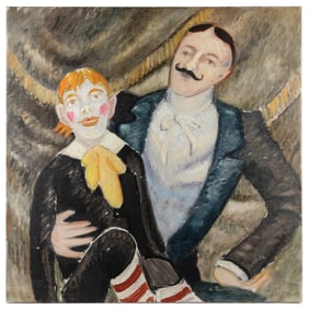 Portrait of a Ventriloquist. Circa mid-20th century. Oil on...