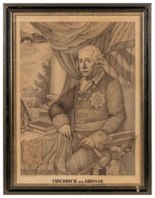 [MICRO-CALLIGRAPHY]. Micrographic portrait of Frederick the...