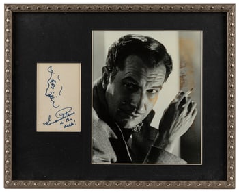 PRICE, Vincent (1911-1993). Signed Original Profile Sketch....