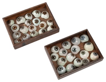 Antique Prosthetic Glass Eye Collection. Circa early 20th c...