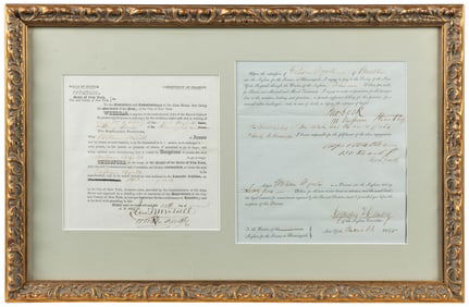 Two 1845 Lunatic Asylum Documents. New York, 1845. Two part...