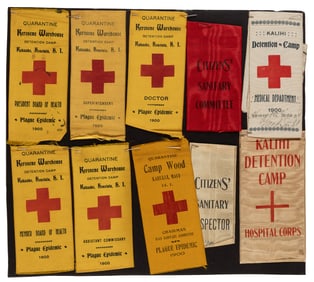 [HAWAII]. Group of ten detention camp ribbons from the plag...