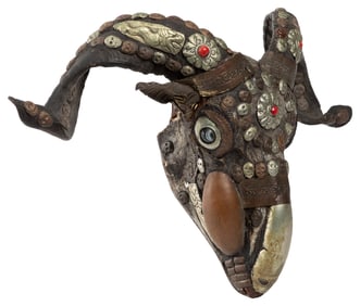 Kapala Goat Skull. Buddhist/Tibetan, 20th century. Ceremoni...