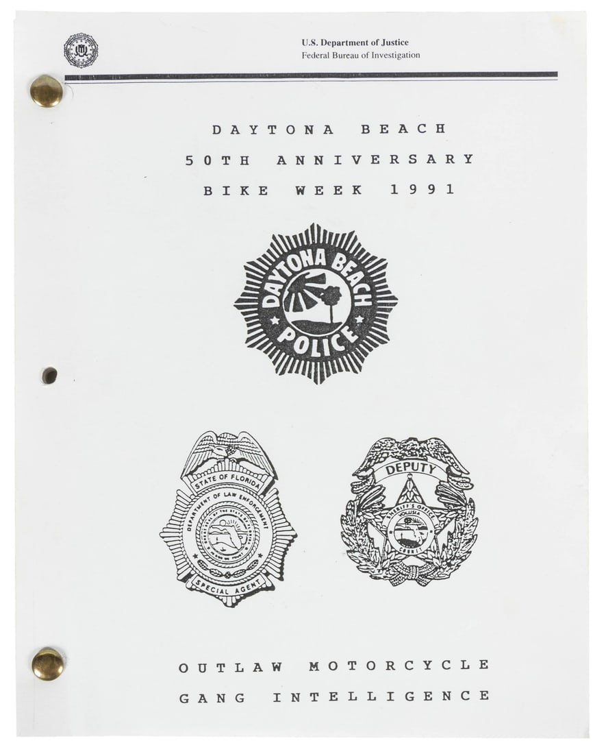 [OUTLAWS MOTORCYCLE GANG]. Daytona Beach 50th Anniversary B... (1 of 3)