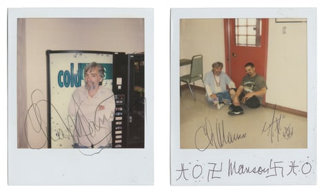 Charles Manson Pair of Signed Polaroid Photographs. Corcora...