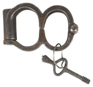 Antique Plug 8 Handcuffs. Circa early 20th century. Heavy “f...