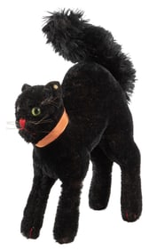 Steiff Scary Black Cat. Postwar black cat with arched back ...